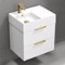 Floating Small Bathroom Vanity, Modern, 24